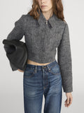 The Wool Cropped Jacket -- Dark Heather Grey