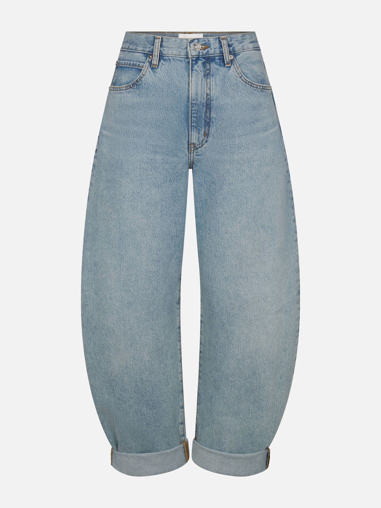 jeans front cuffed hem detail image