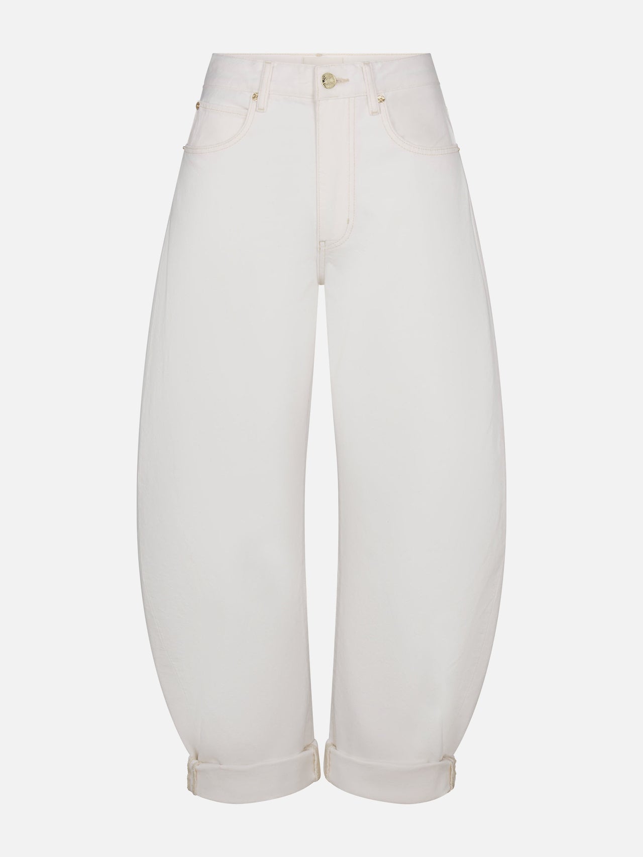 jeans front cuffed hem detail image