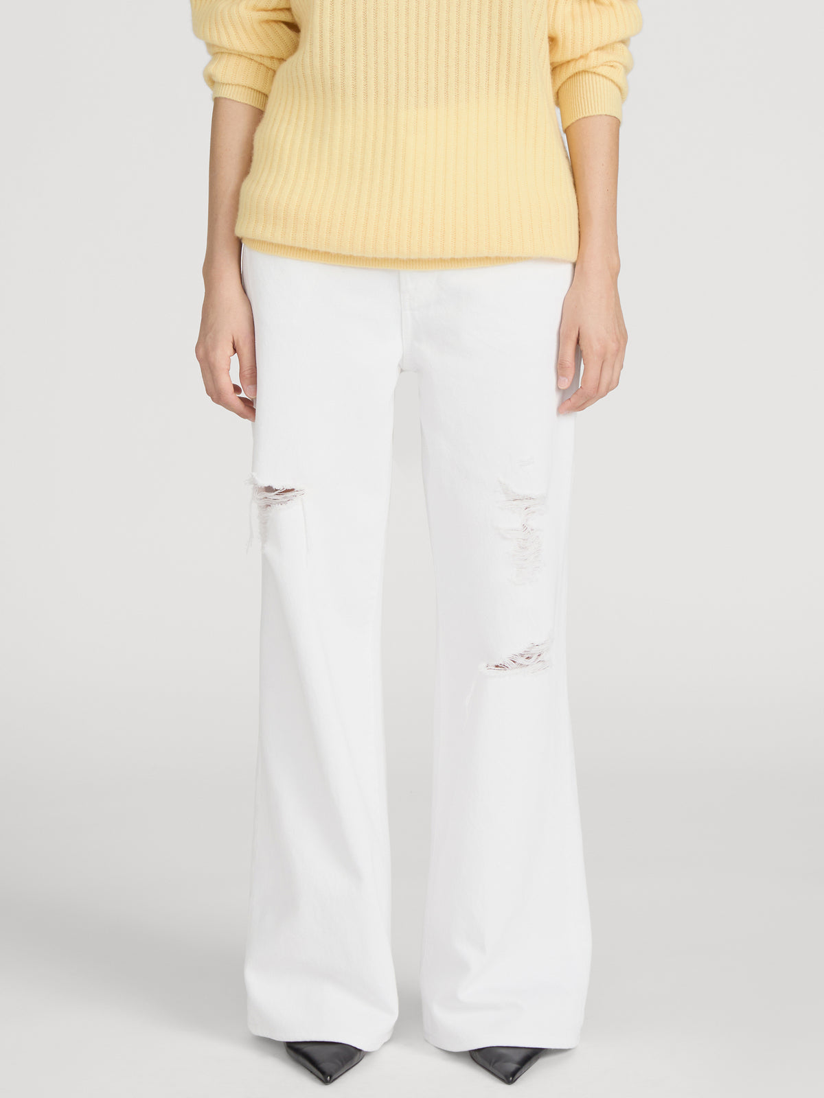 Jean on model Front Crop