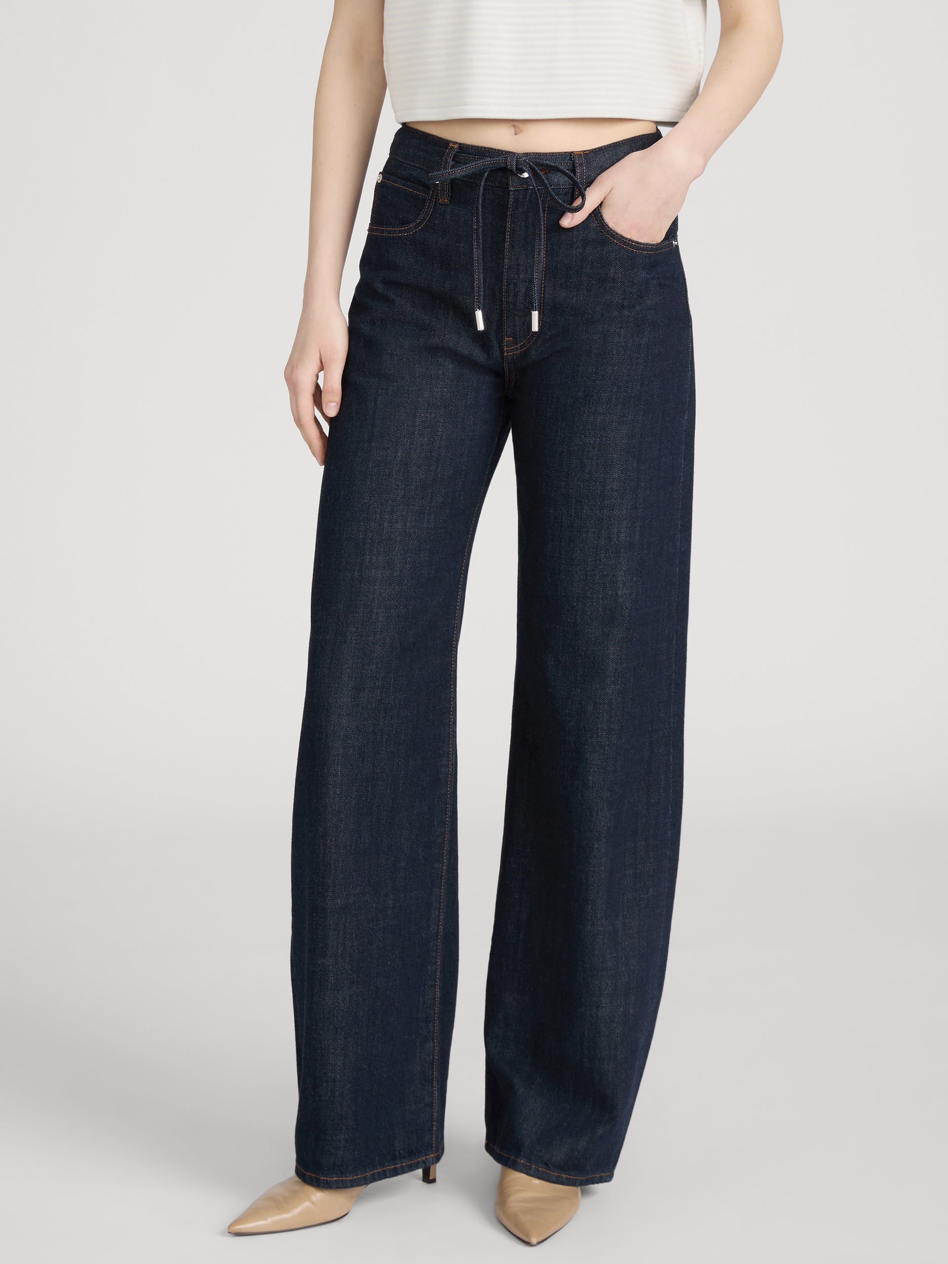 Jean on model front crop