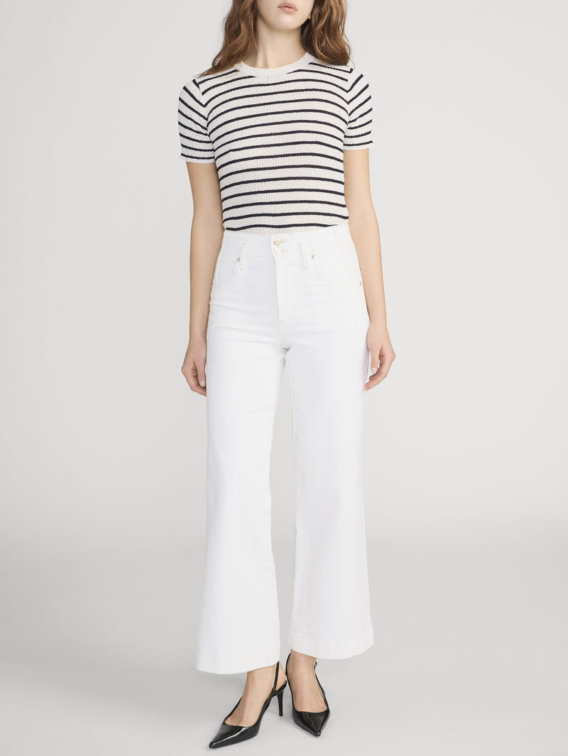 The Seamed Wide Trouser Crop -- Au Natural Clean