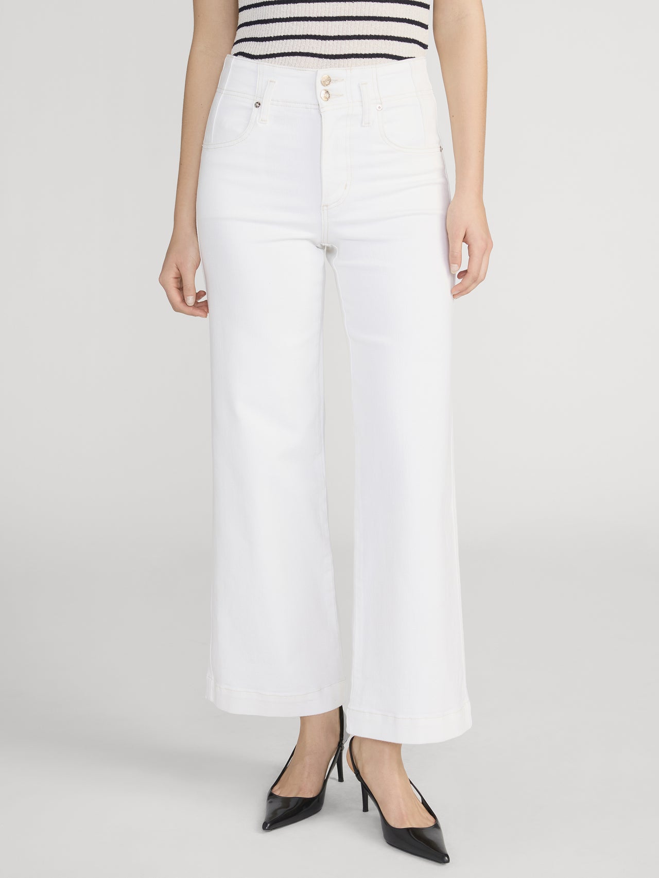 The Seamed Wide Trouser Crop -- Au Natural Clean