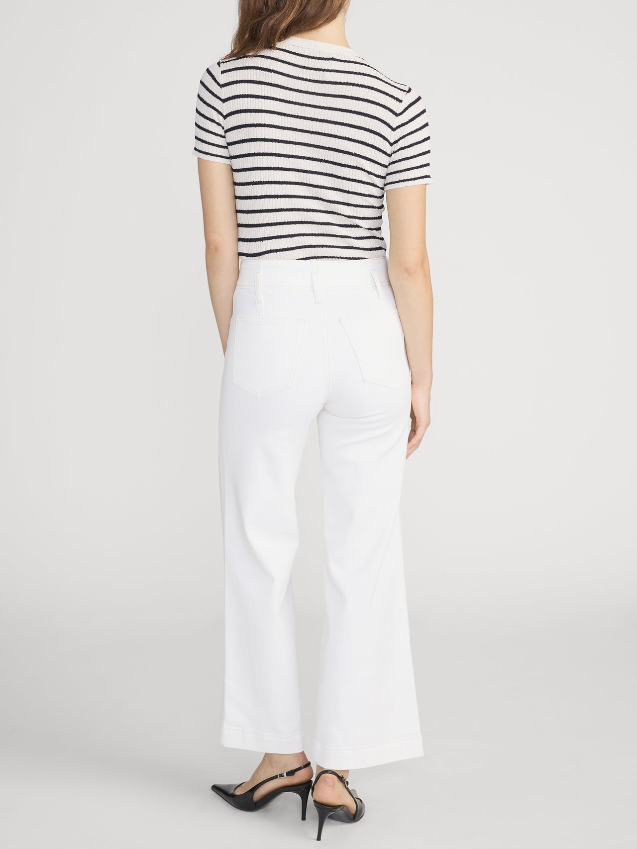 The Seamed Wide Trouser Crop -- Au Natural Clean