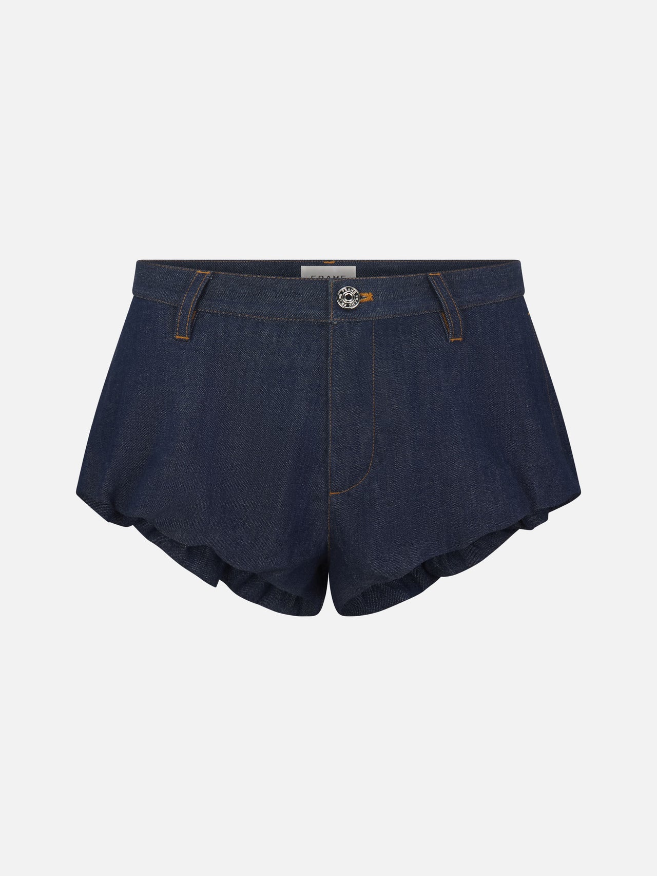 Denim short front pack shot