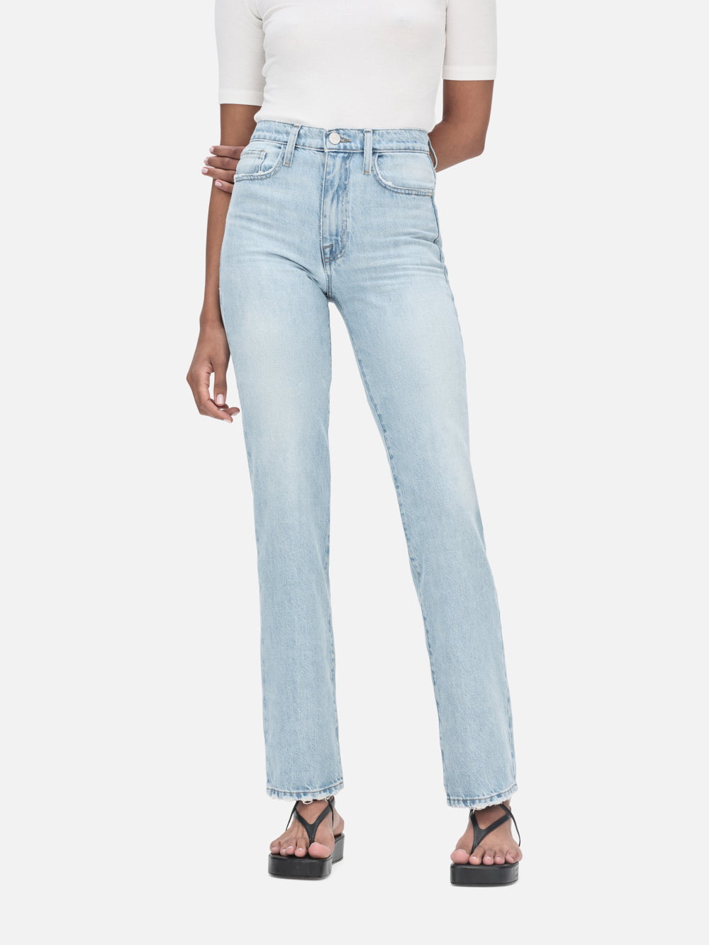 FRAME Le Jane Ankle cropped high-rise straight-leg jeans