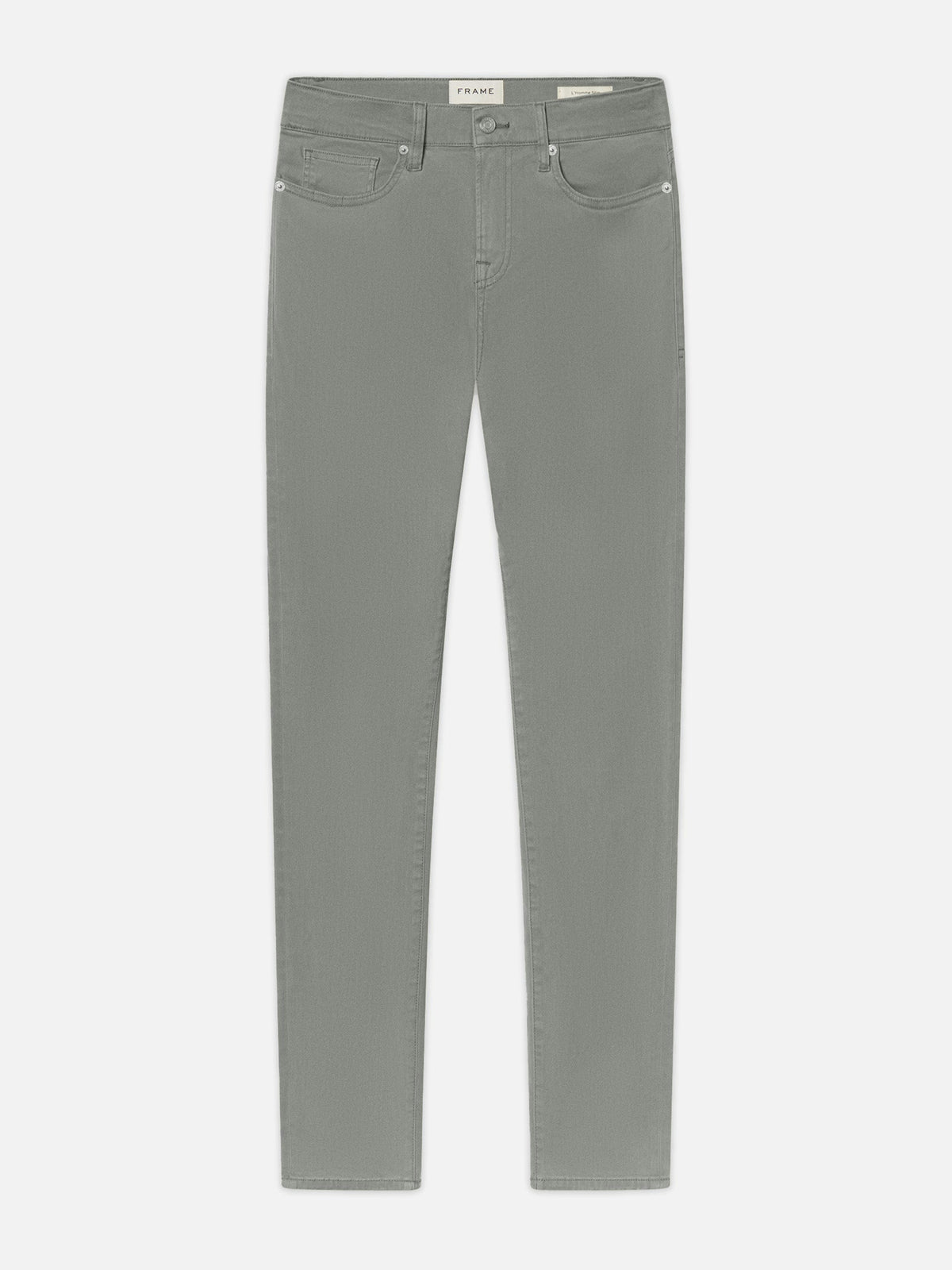 L'Homme Slim Brushed Twill -- Stone Grey
