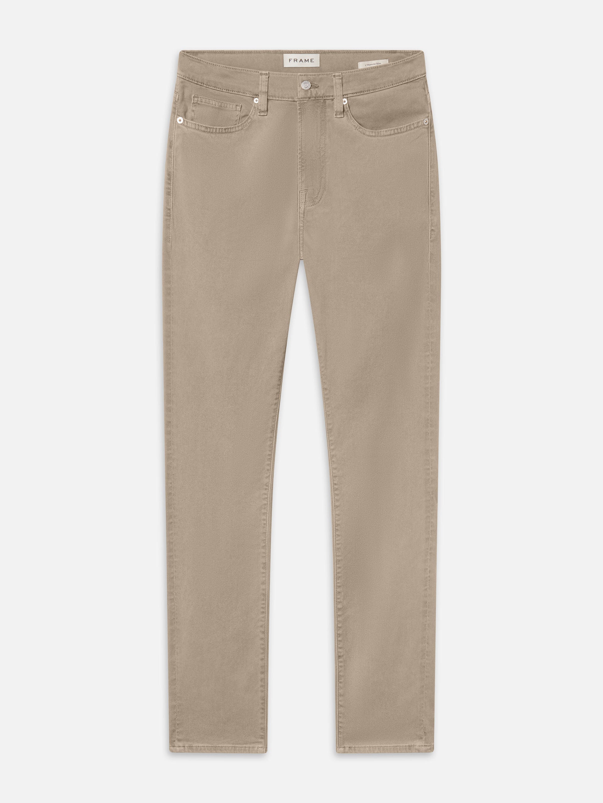 L'Homme Slim Brushed Twill -- Dusty Beige
