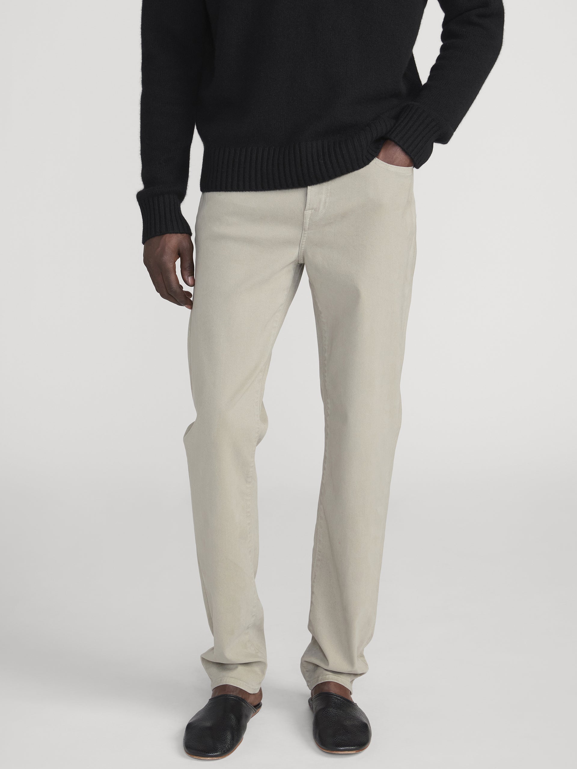 L'Homme Slim Brushed Twill -- Mintleaf