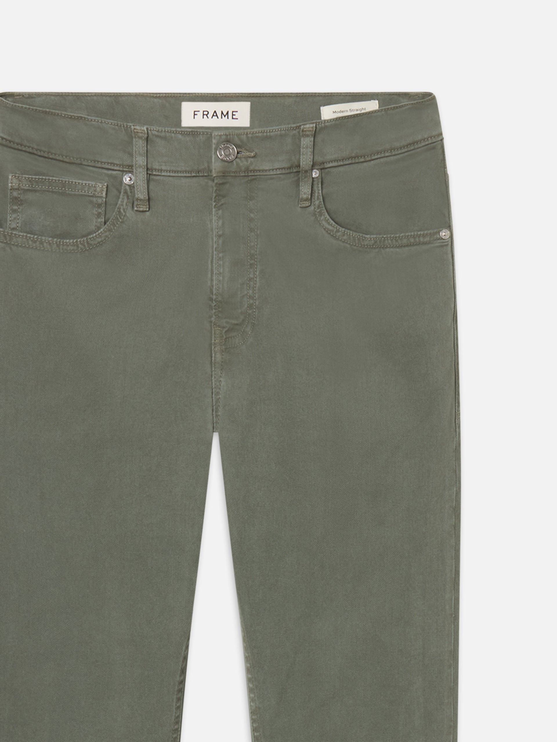 Modern Straight Brushed Twill -- Dusty Emerald