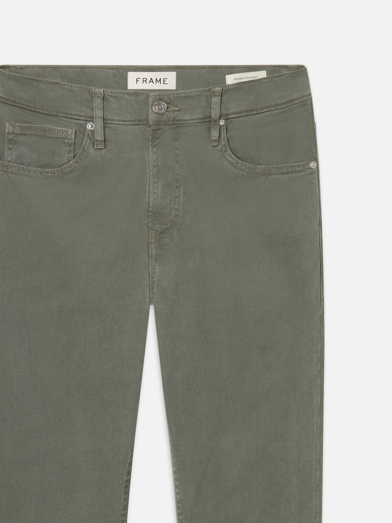 Modern Straight Stretch Twill -- Dusty Emerald