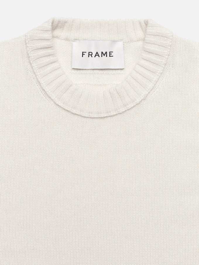 the cashmere crewneck sweater -- cream detail packshot image alt:hover alt:size alt:fit1
