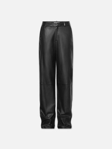 High Rise Relaxed Leather Trouser in Noir – FRAME