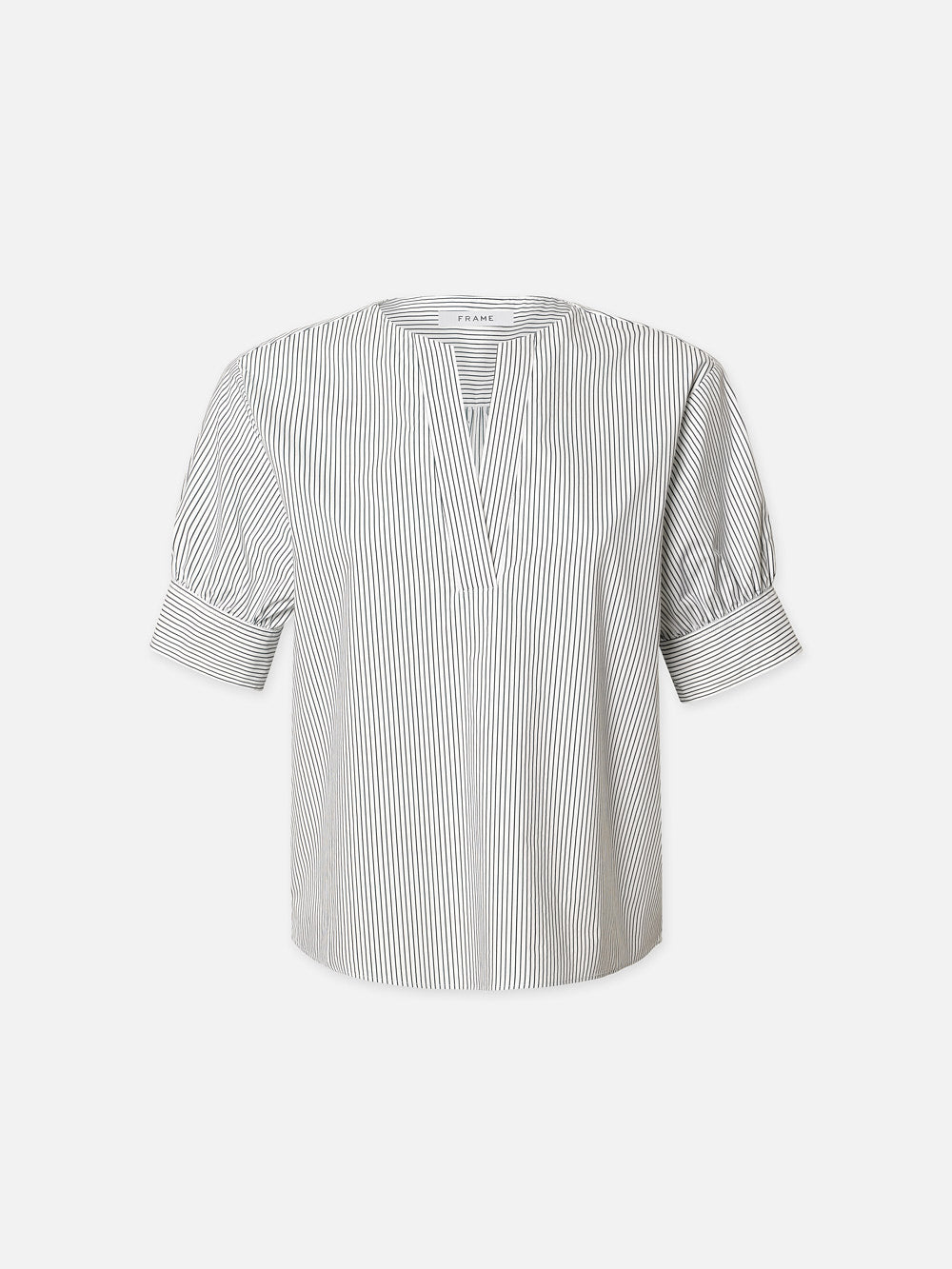 V-NECK POPOVER TOP NAVY MULTI