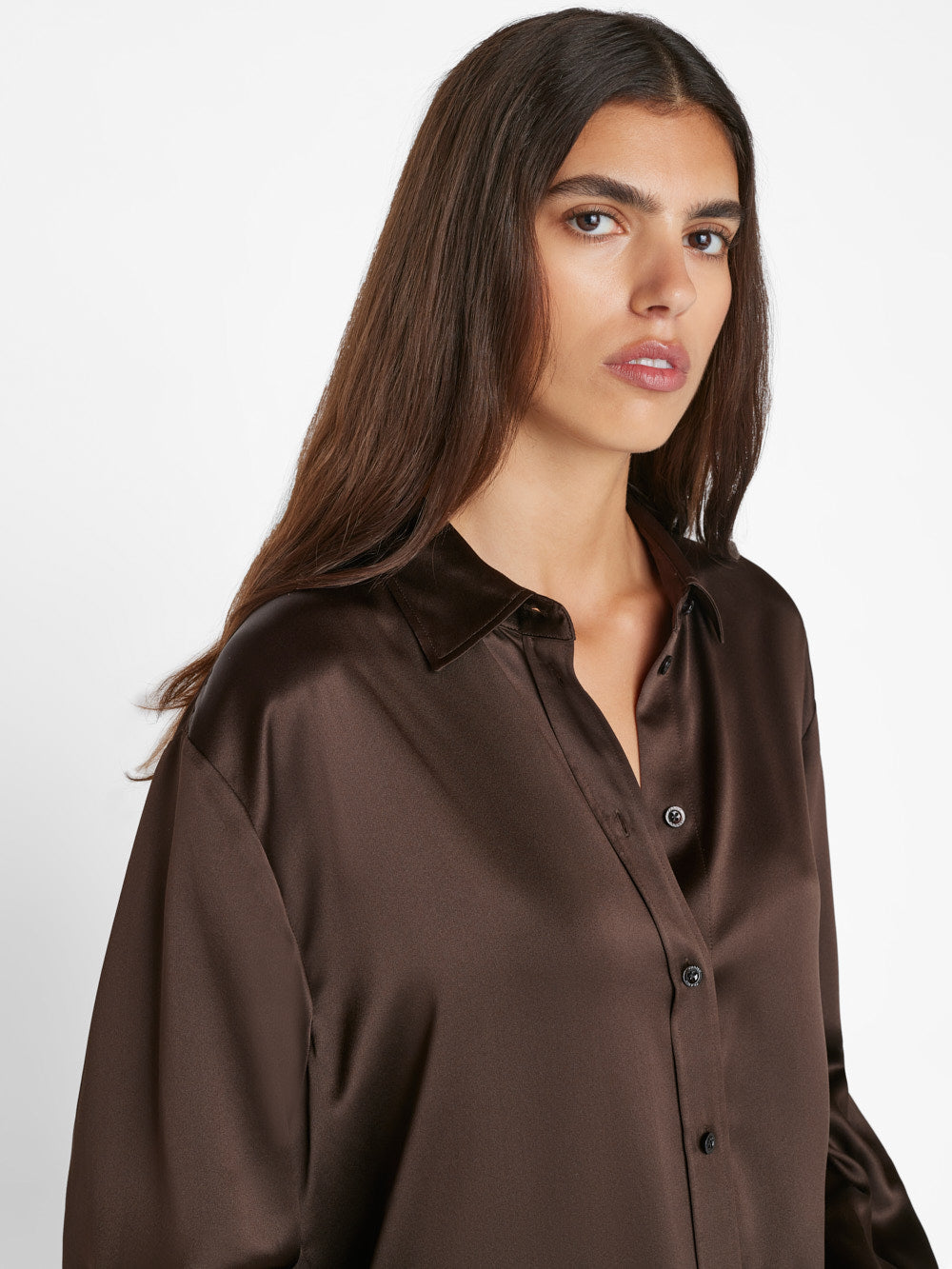 Satin Shirt Midnight Blue, Women's Silk Satin Shirt, Long Sleeve Oversized  Button-up Satin Shirt -  Denmark