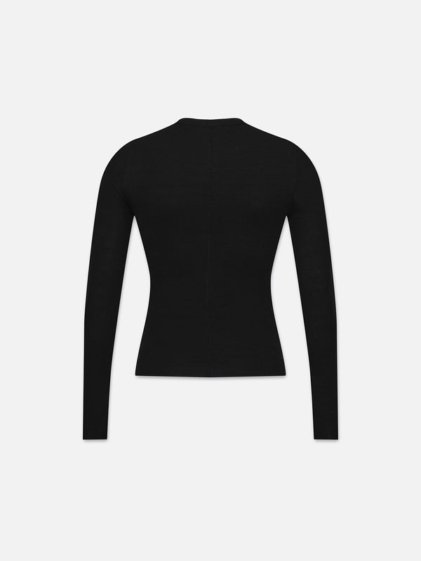 Long Sleeve Rib Crew in Black – FRAME