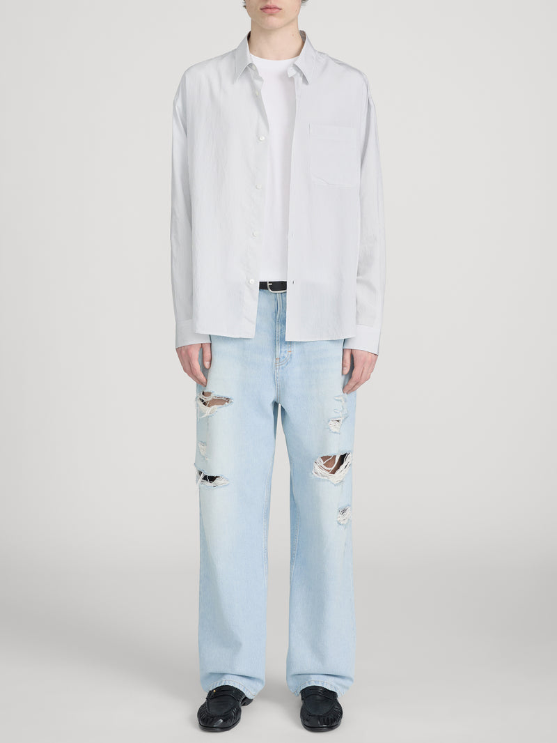 Pyjama Shirt -- White Stripe
