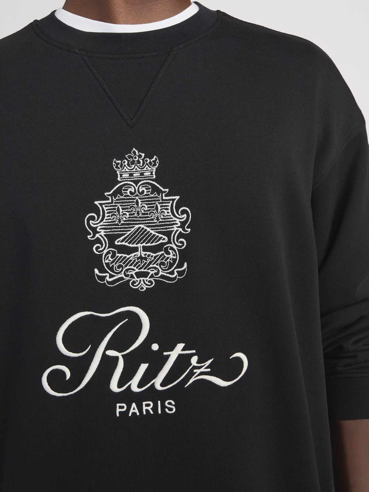 Ritz Sweatshirt Front Detail On Model