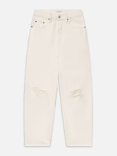 Baggy Jean -- Off White Destructed