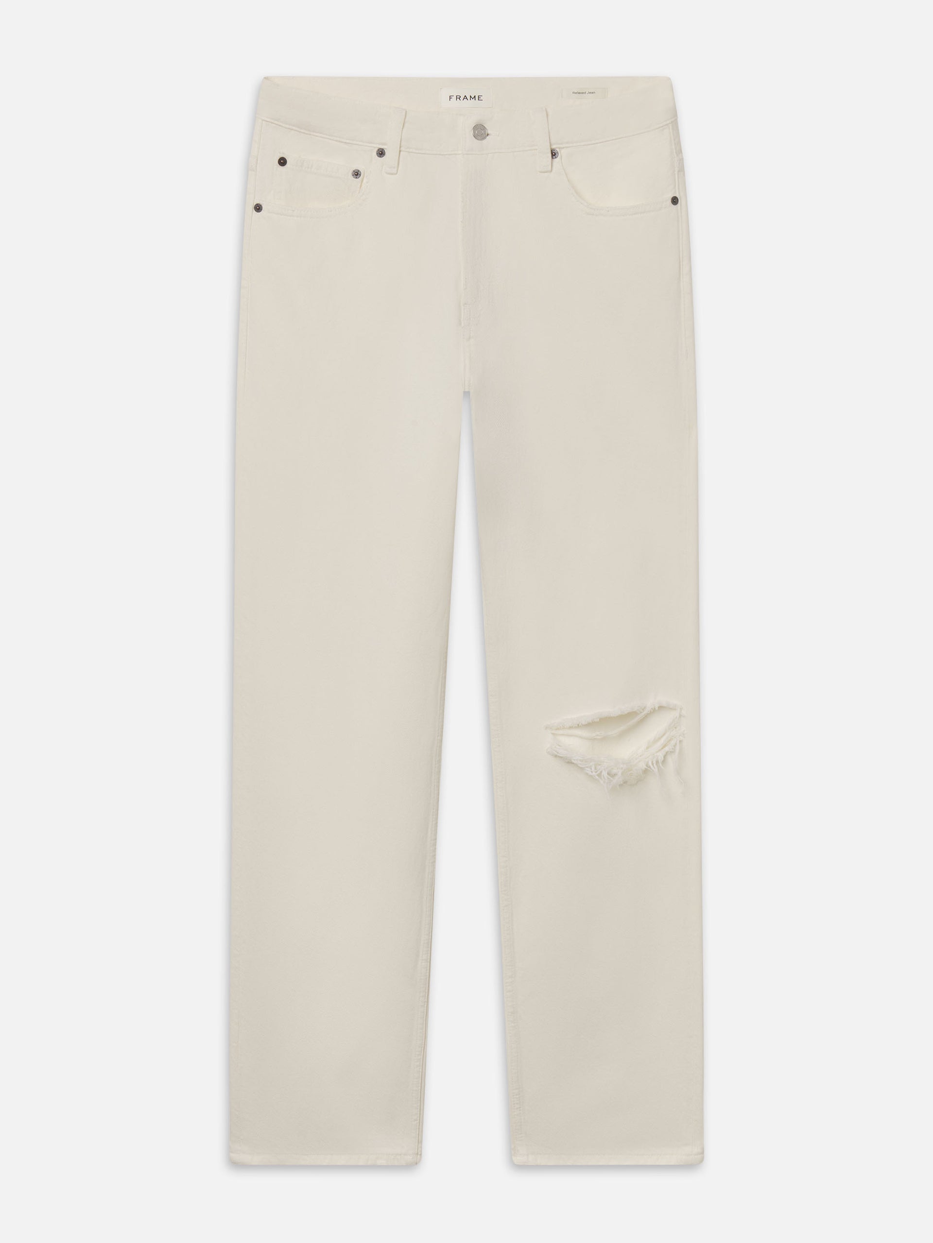 Relaxed Jean -- Off White Rip