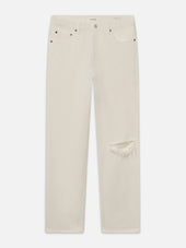 Relaxed Jean -- Off White Rip