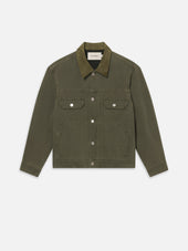 Canvas Trucker Jacket -- Antique Dark Olive