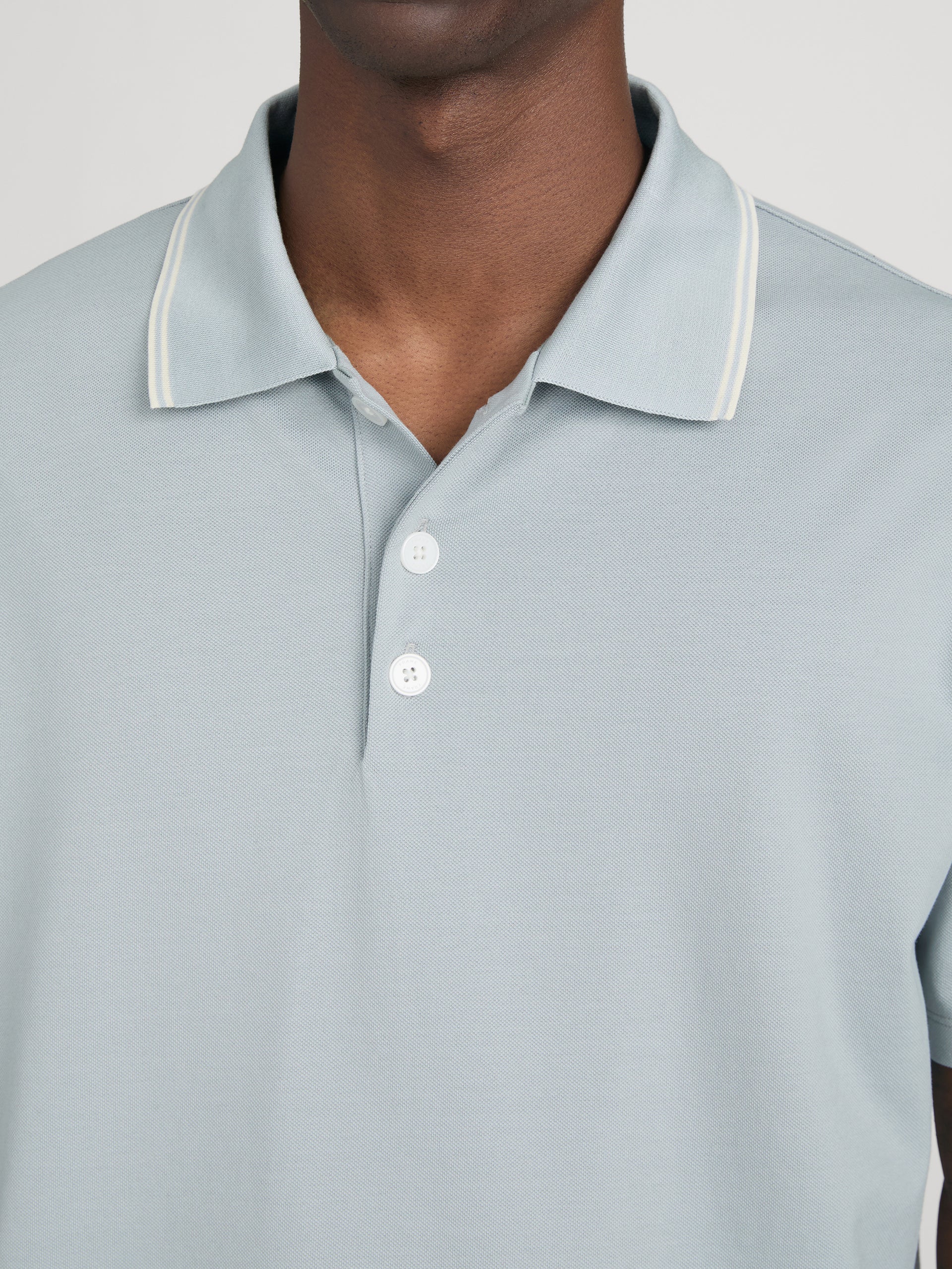 Light Pique Polo -- Blue Grey