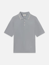 Light Pique Polo -- Blue Grey