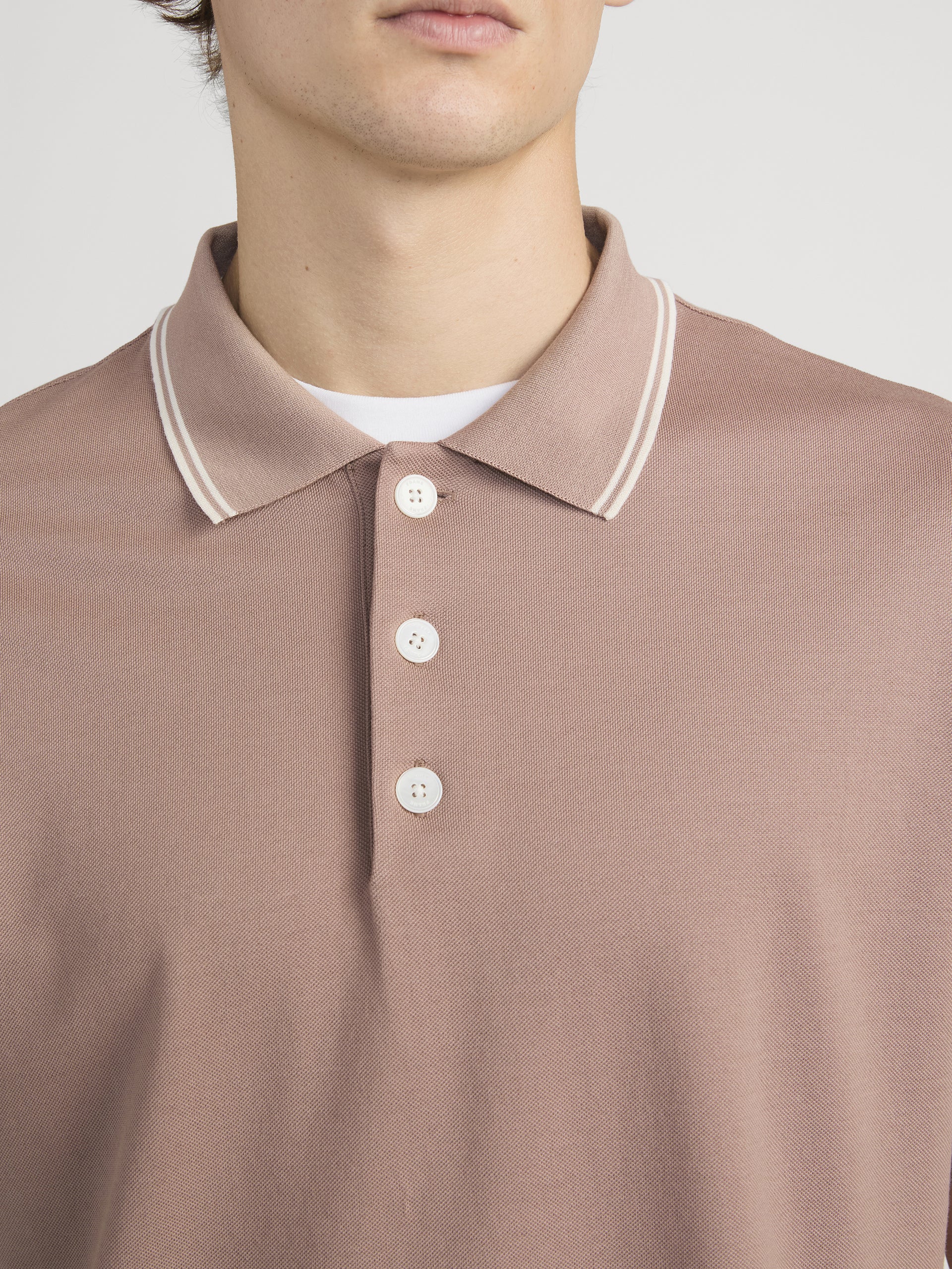 Light Pique Polo -- Smoky Mauve