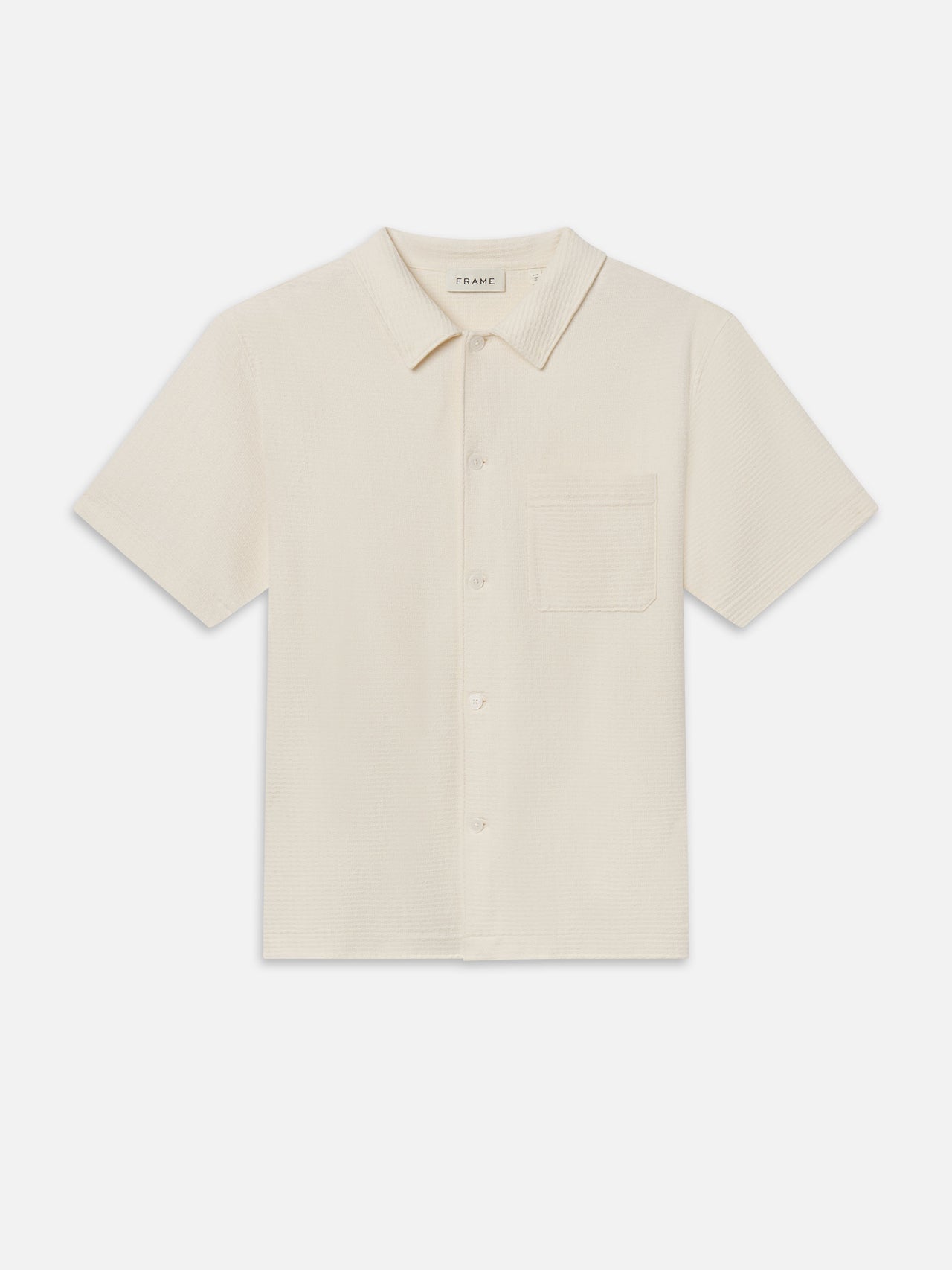 Jacquard Button Down Shirt -- Cream