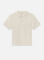 Jacquard Button Down Shirt -- Cream