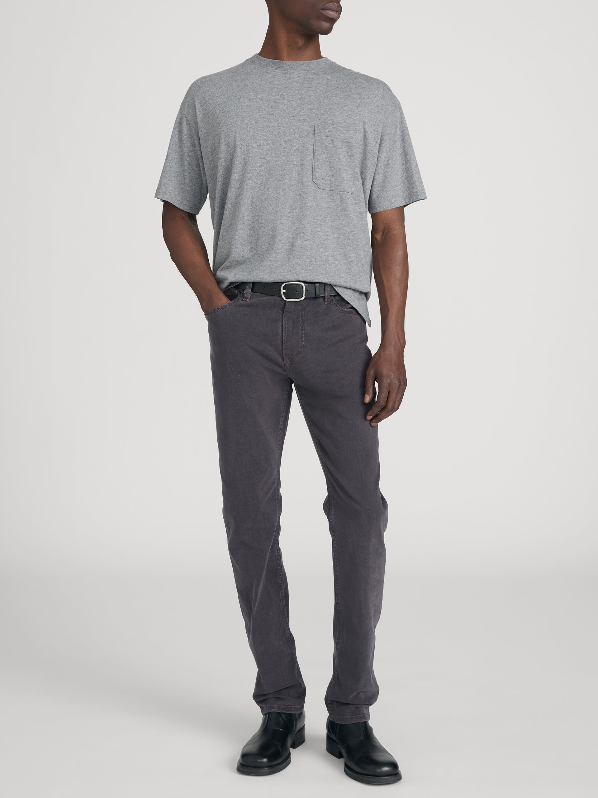 Modern Straight Brushed Twill -- Vintage Grey