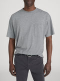Relaxed Pocket Tee -- Light Grey Melange