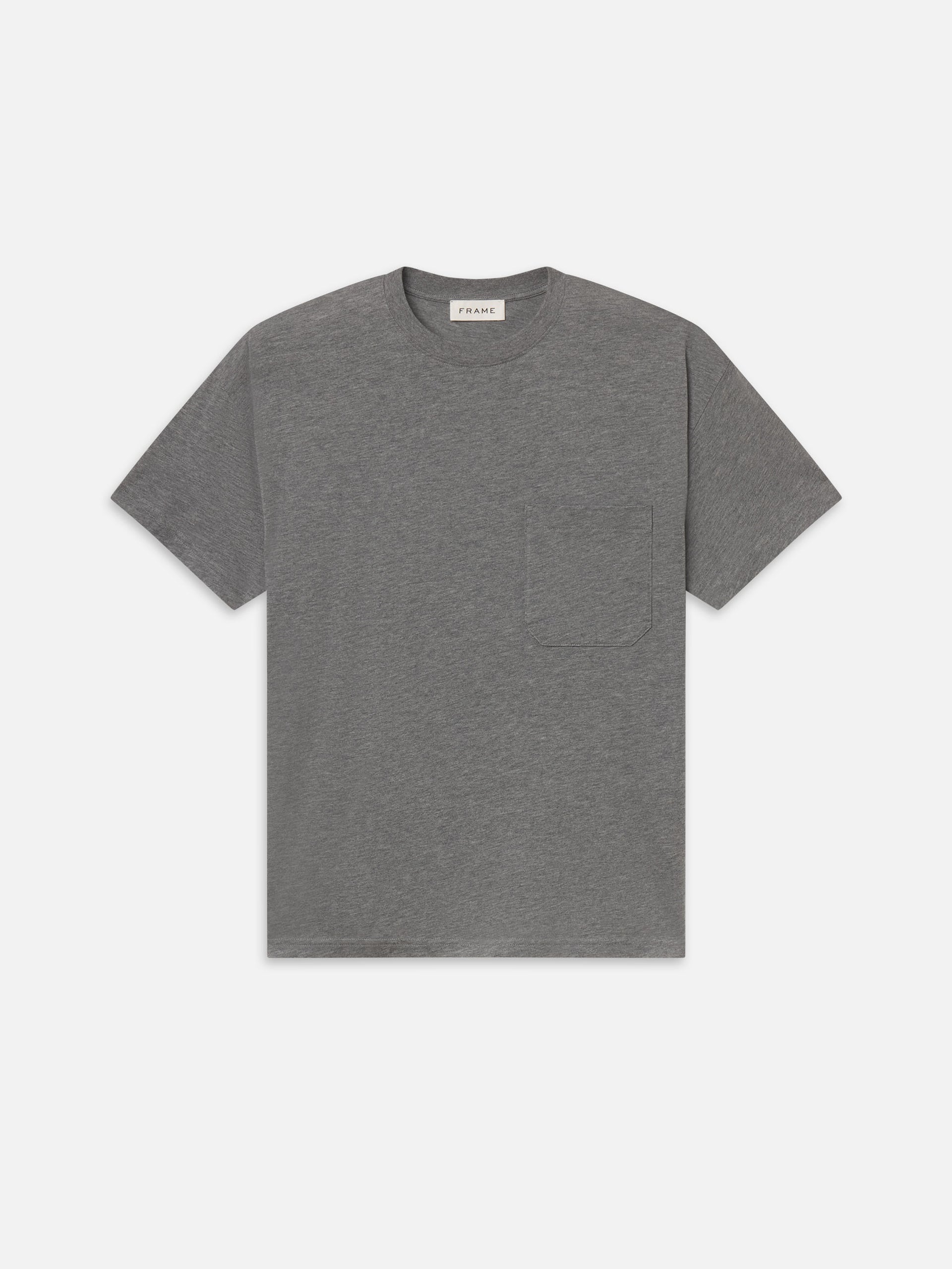 Relaxed Pocket Tee -- Light Grey Melange