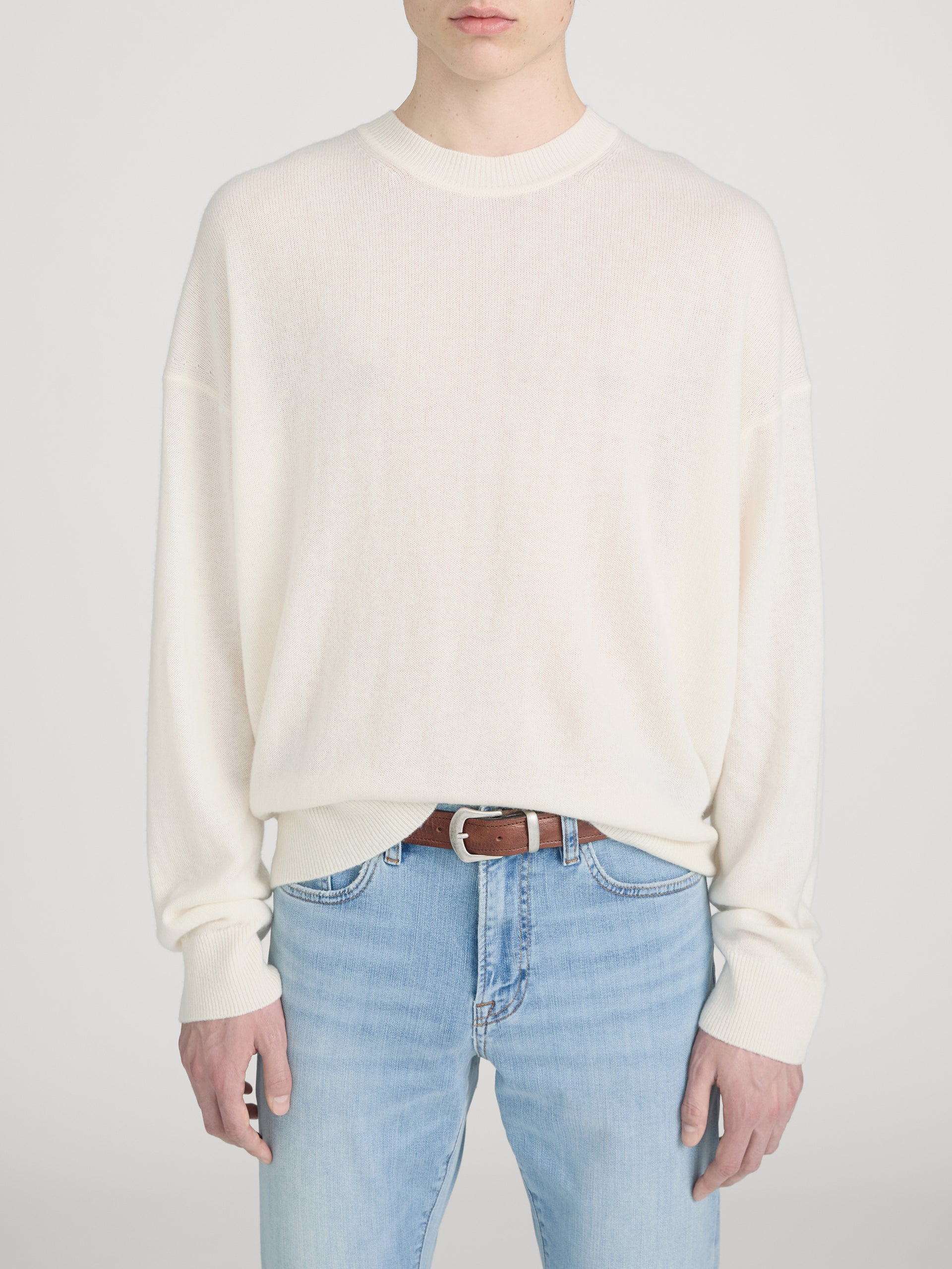 Lightweight Cashmere Blend Sweater -- Off White