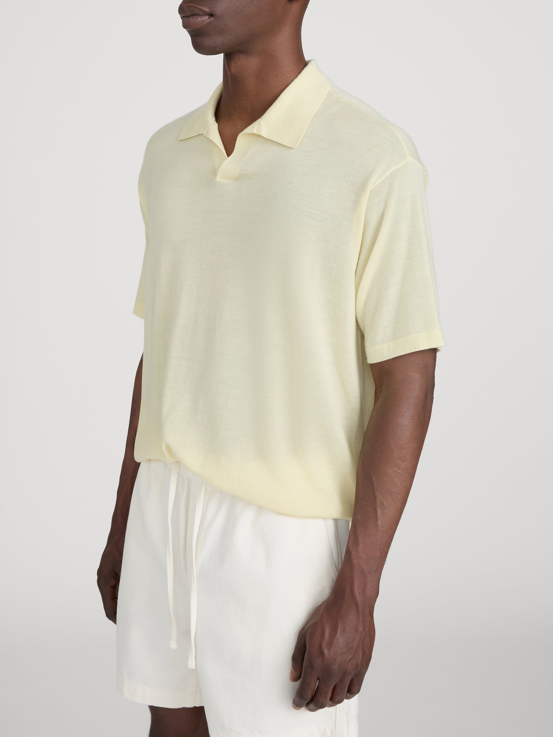 Superfine Polo Sweater -- Pale Yellow