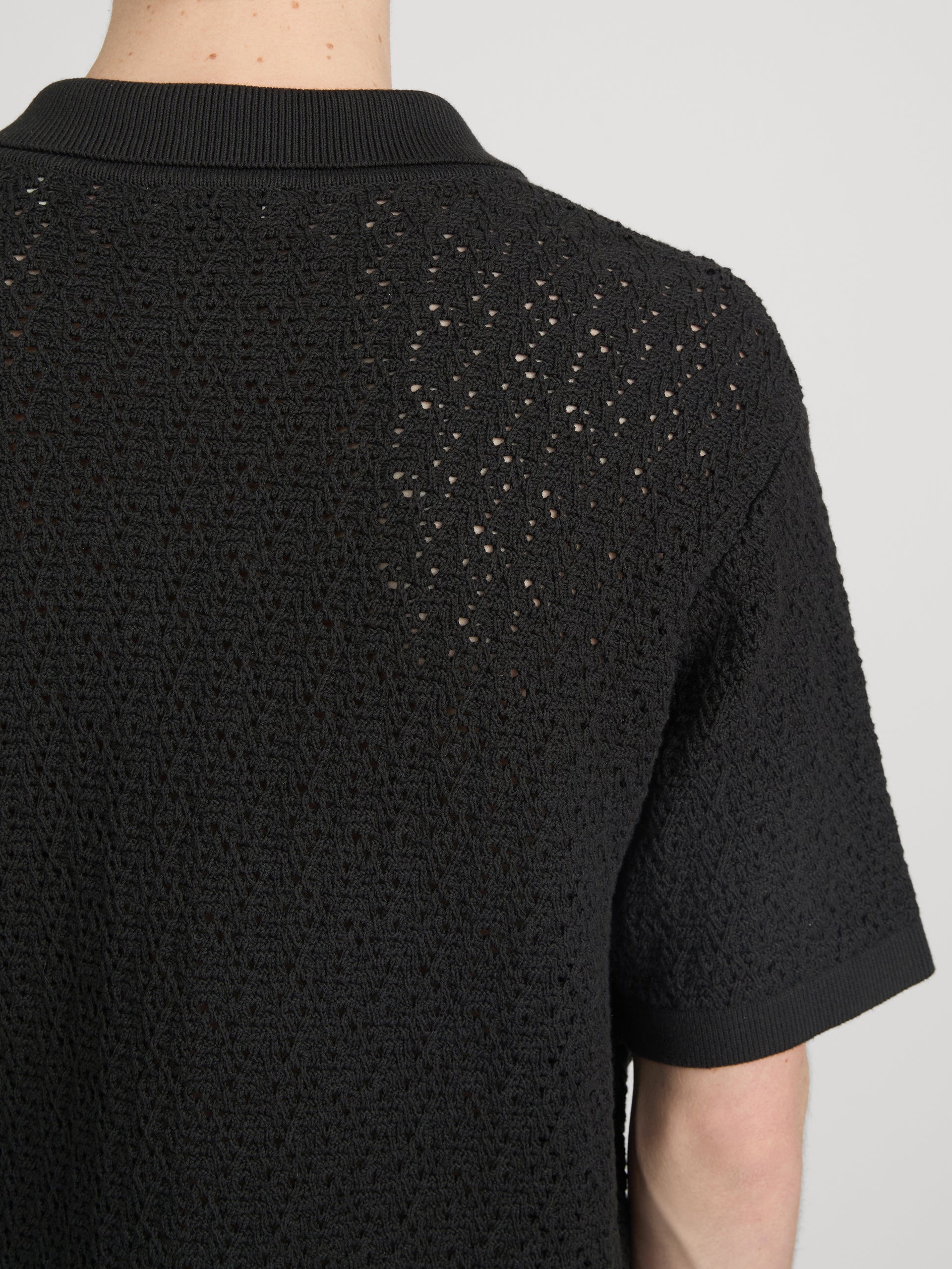 Open Stitch Cardigan -- Black