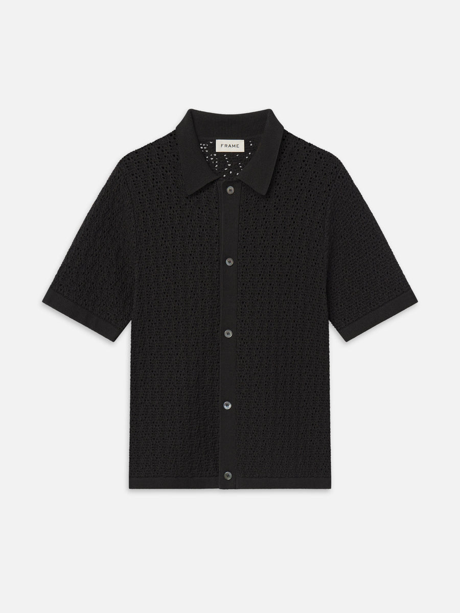 Open Stitch Cardigan -- Black