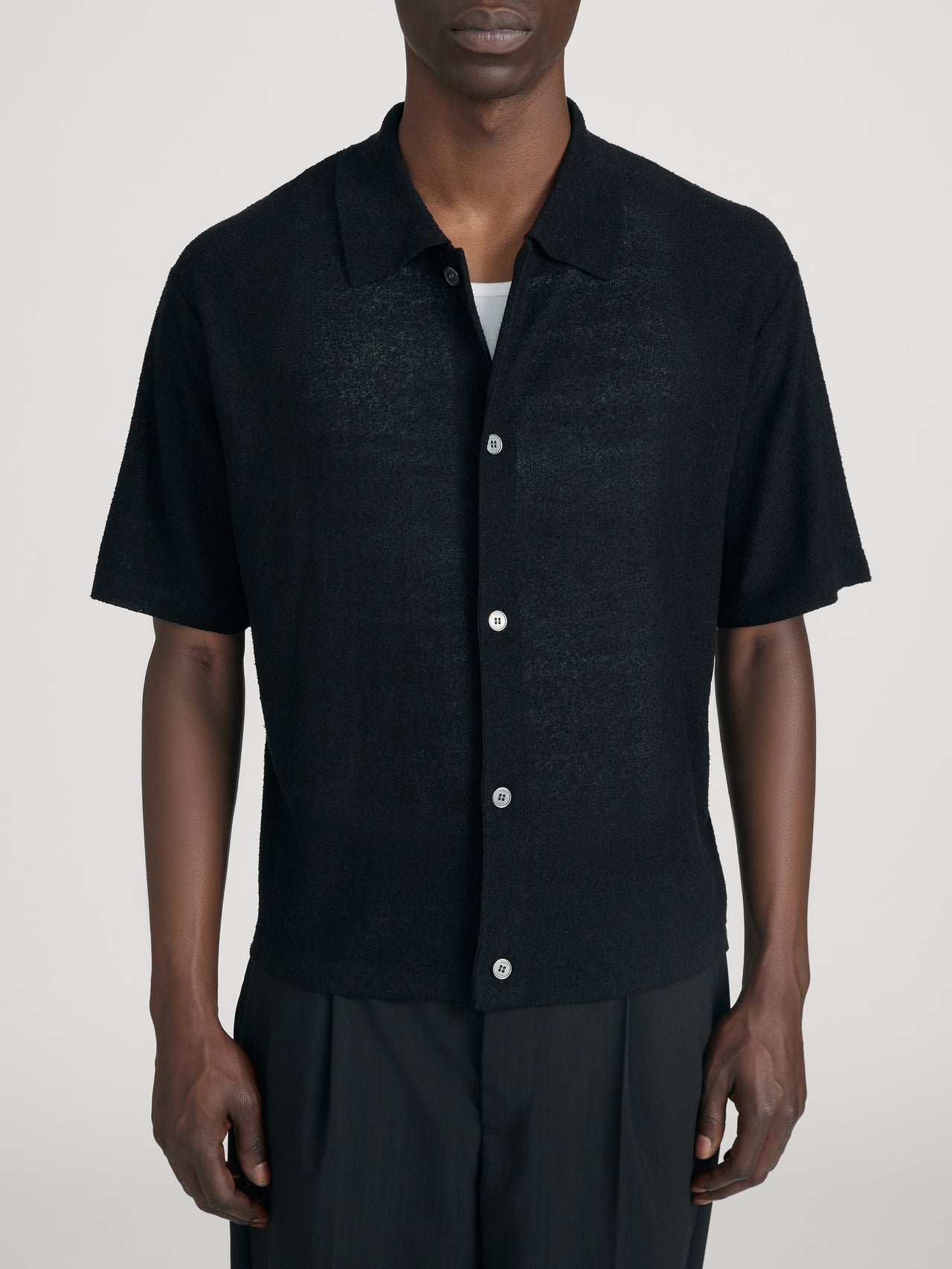 Light Cotton Silk Cardigan -- Black