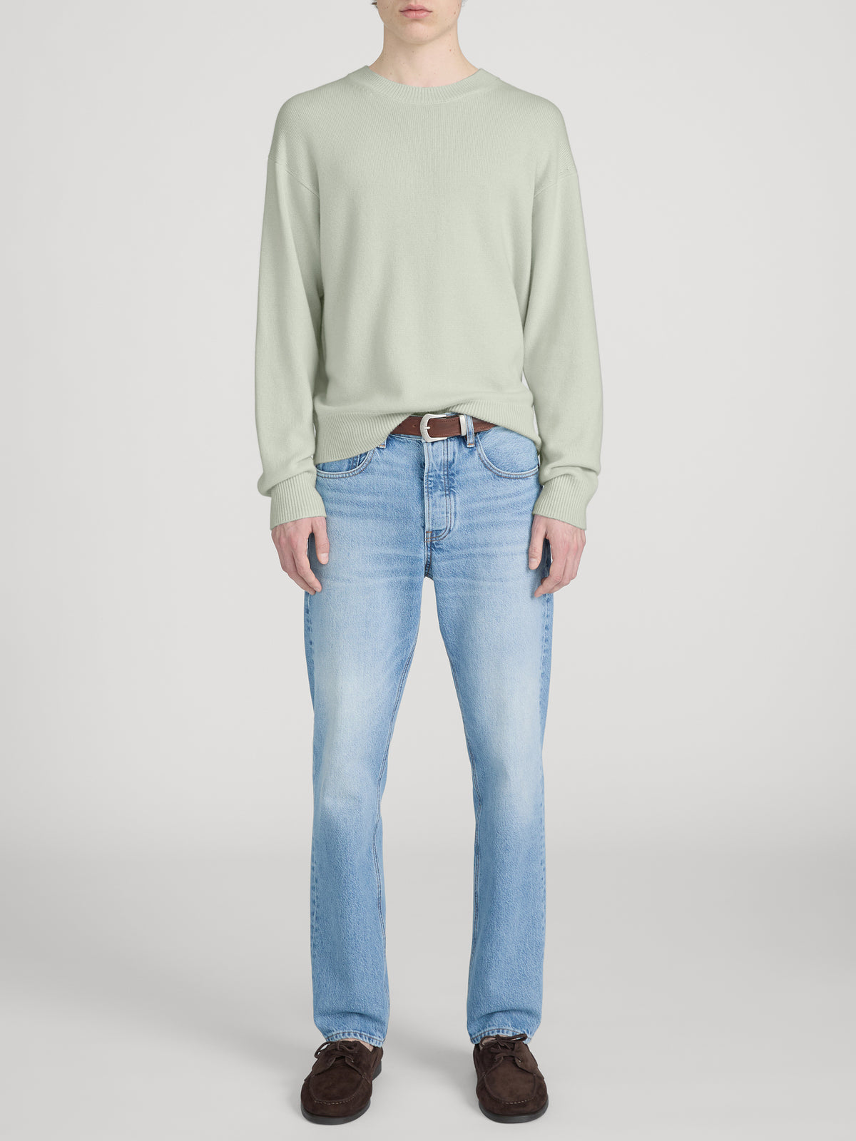 Lightweight Cashmere Crewneck -- Pale Green