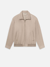 Leather Bomber Jacket -- Dusty Beige