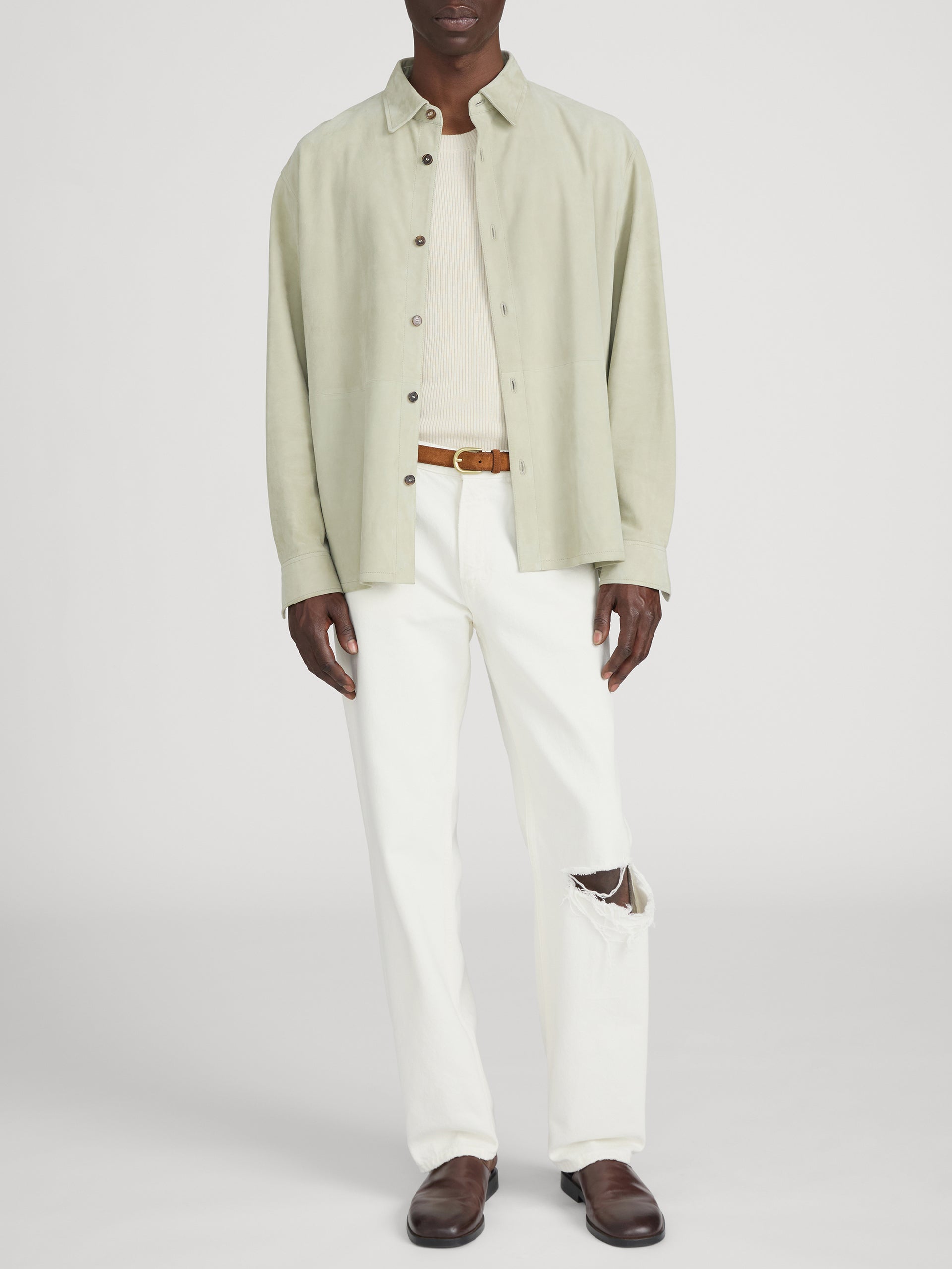 Relaxed Jean -- Off White Rip