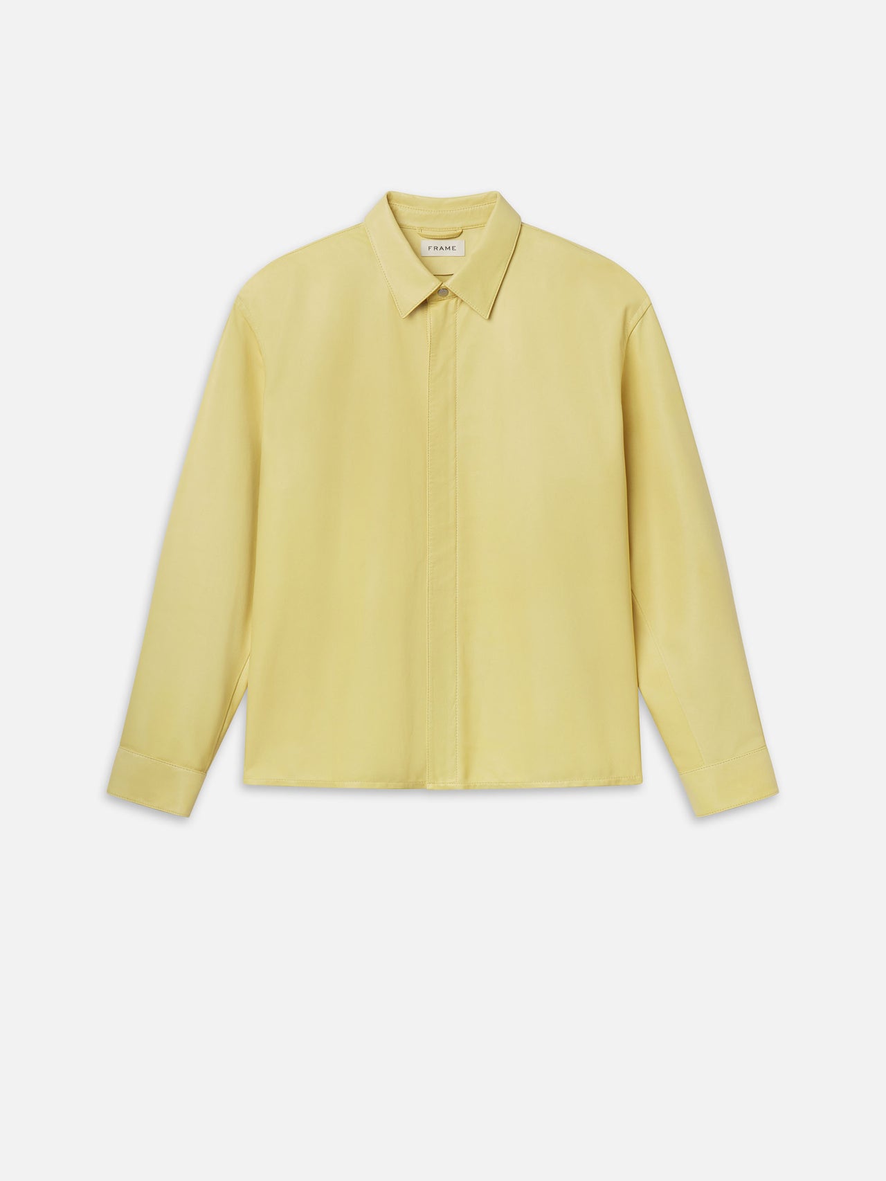 Leather Zip-Up Shirt -- Bold Yellow