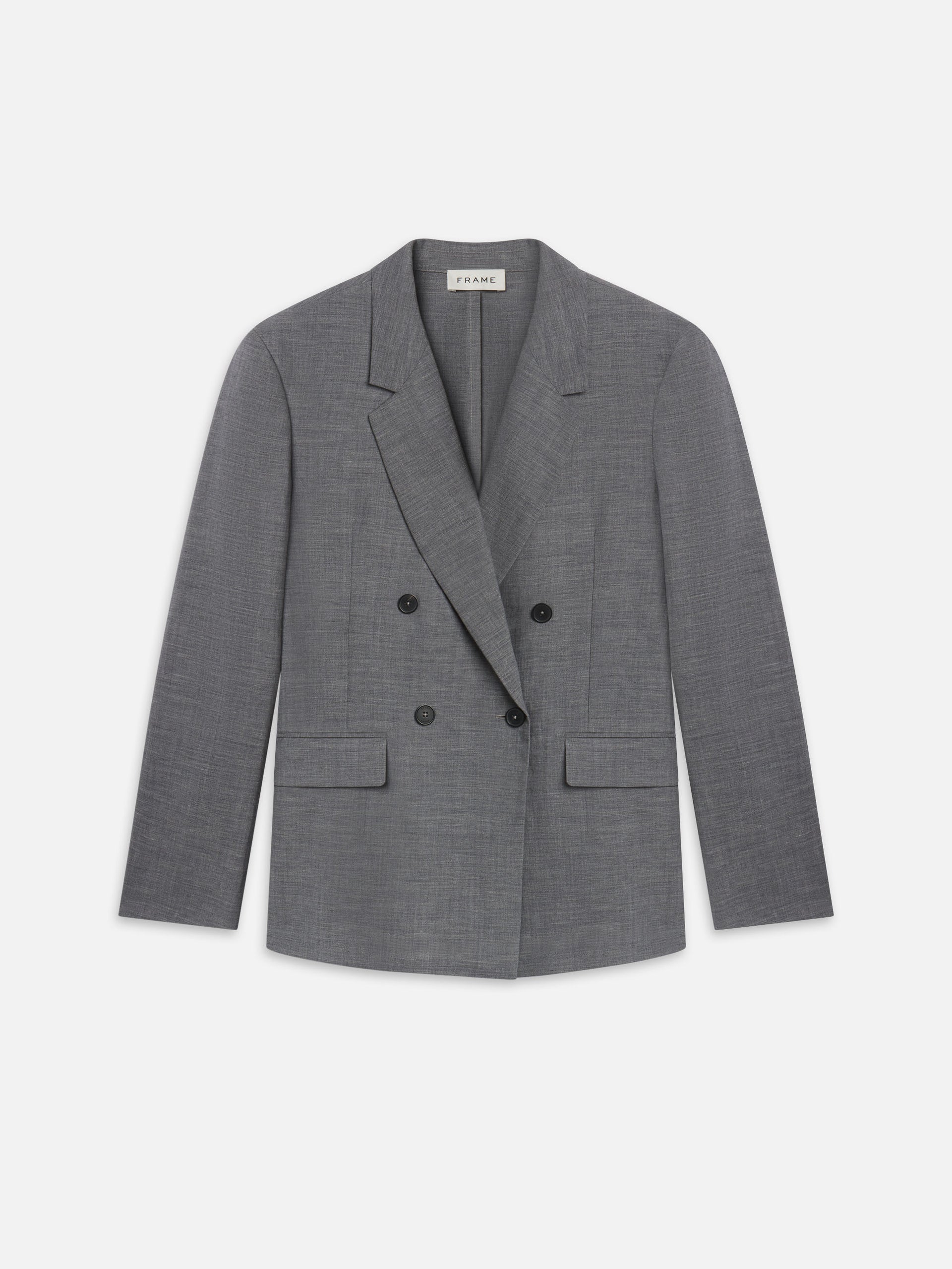Unlined Double Breasted Blazer -- Grey Melange