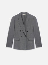 Unlined Double Breasted Blazer -- Grey Melange