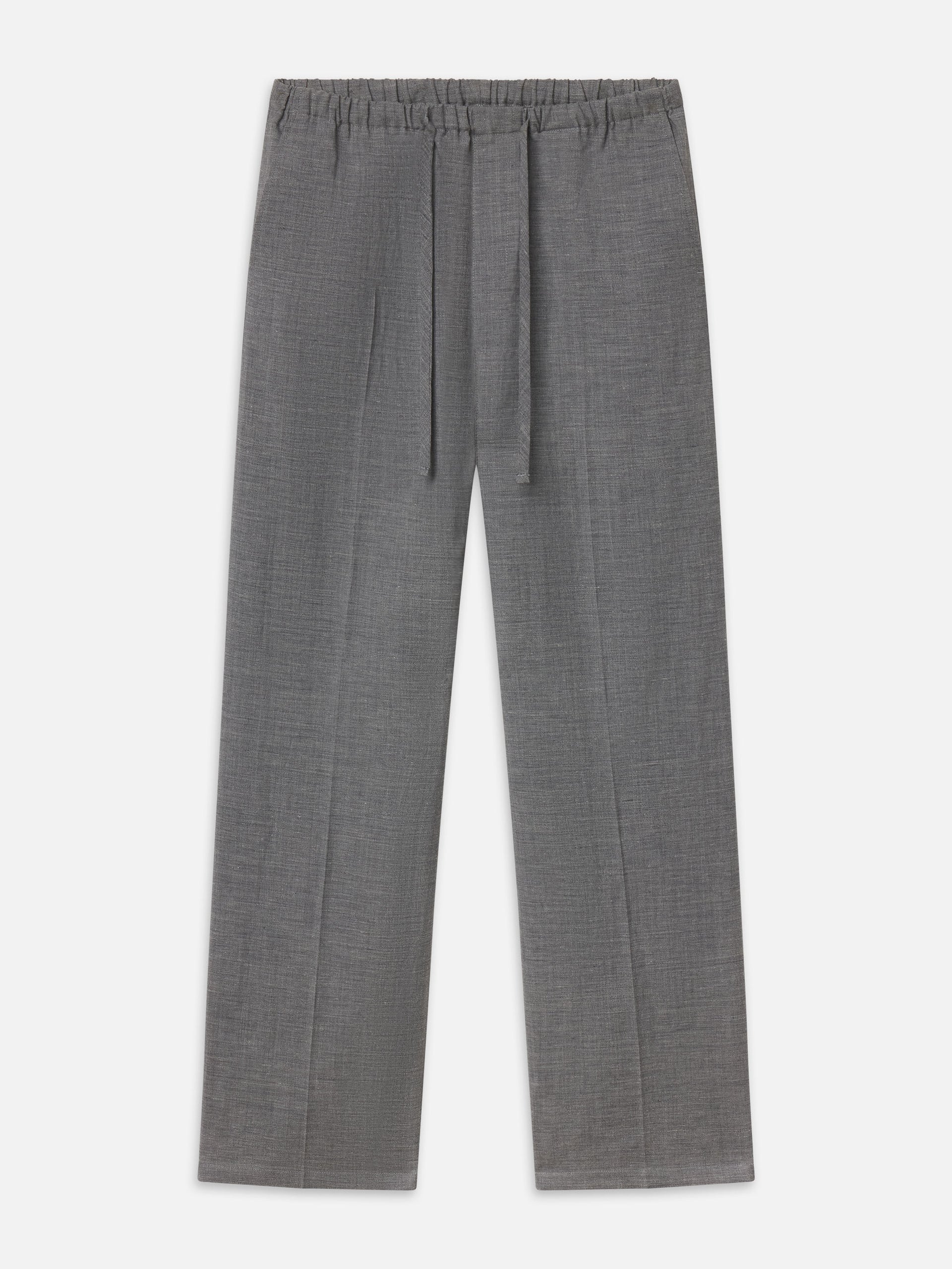 Easy Wide Leg Trousers -- Grey Melange
