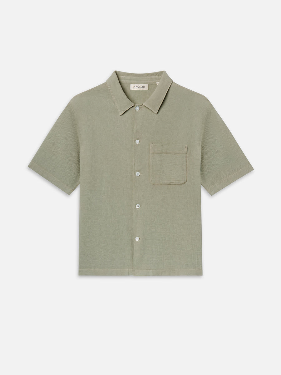 Textured S/S Shirt -- Moss Green