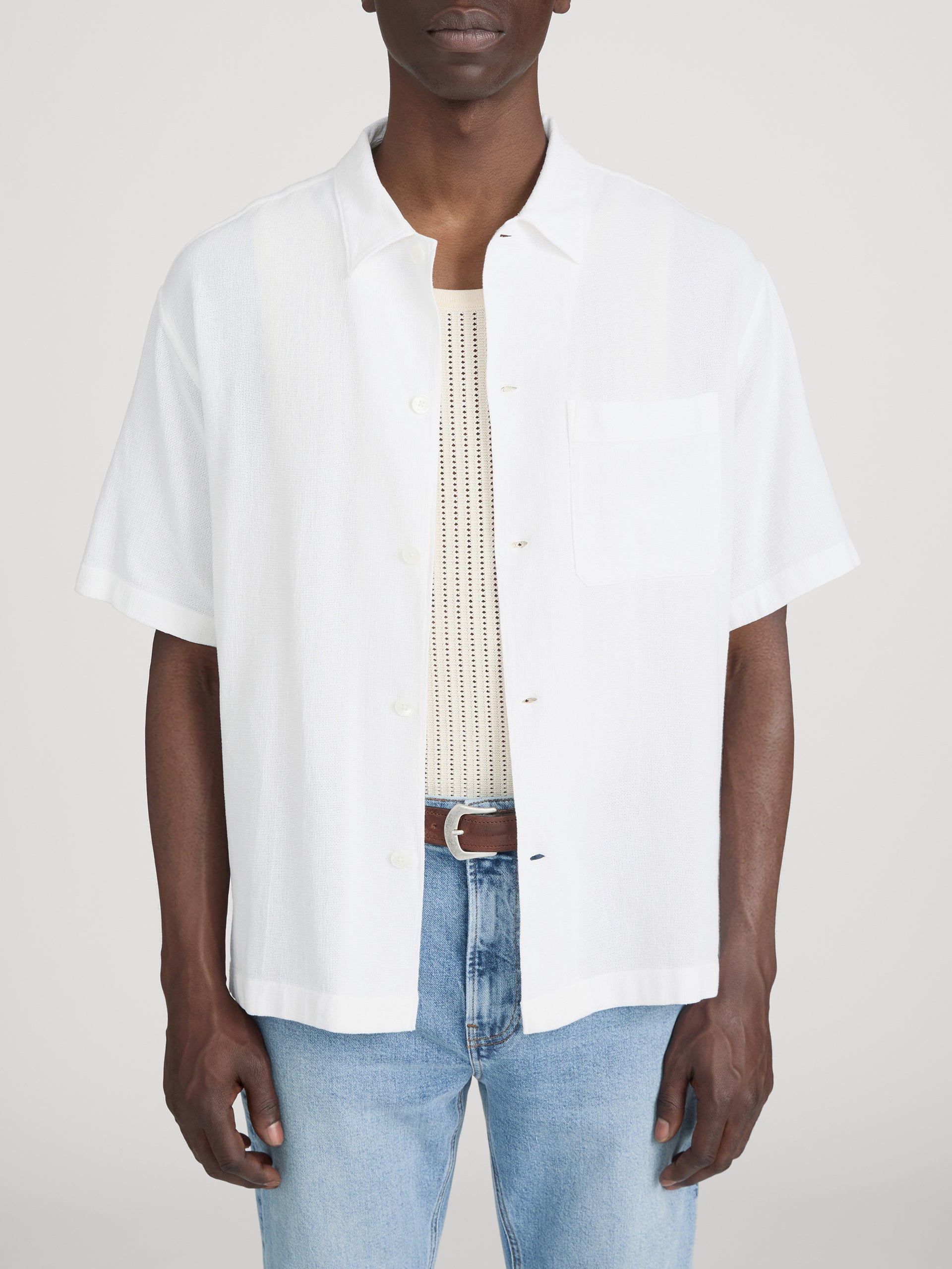 Open Weave Shirt -- White
