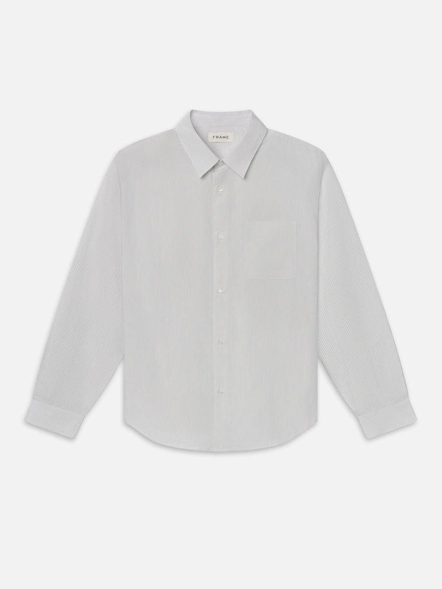 Pyjama Shirt -- White Stripe