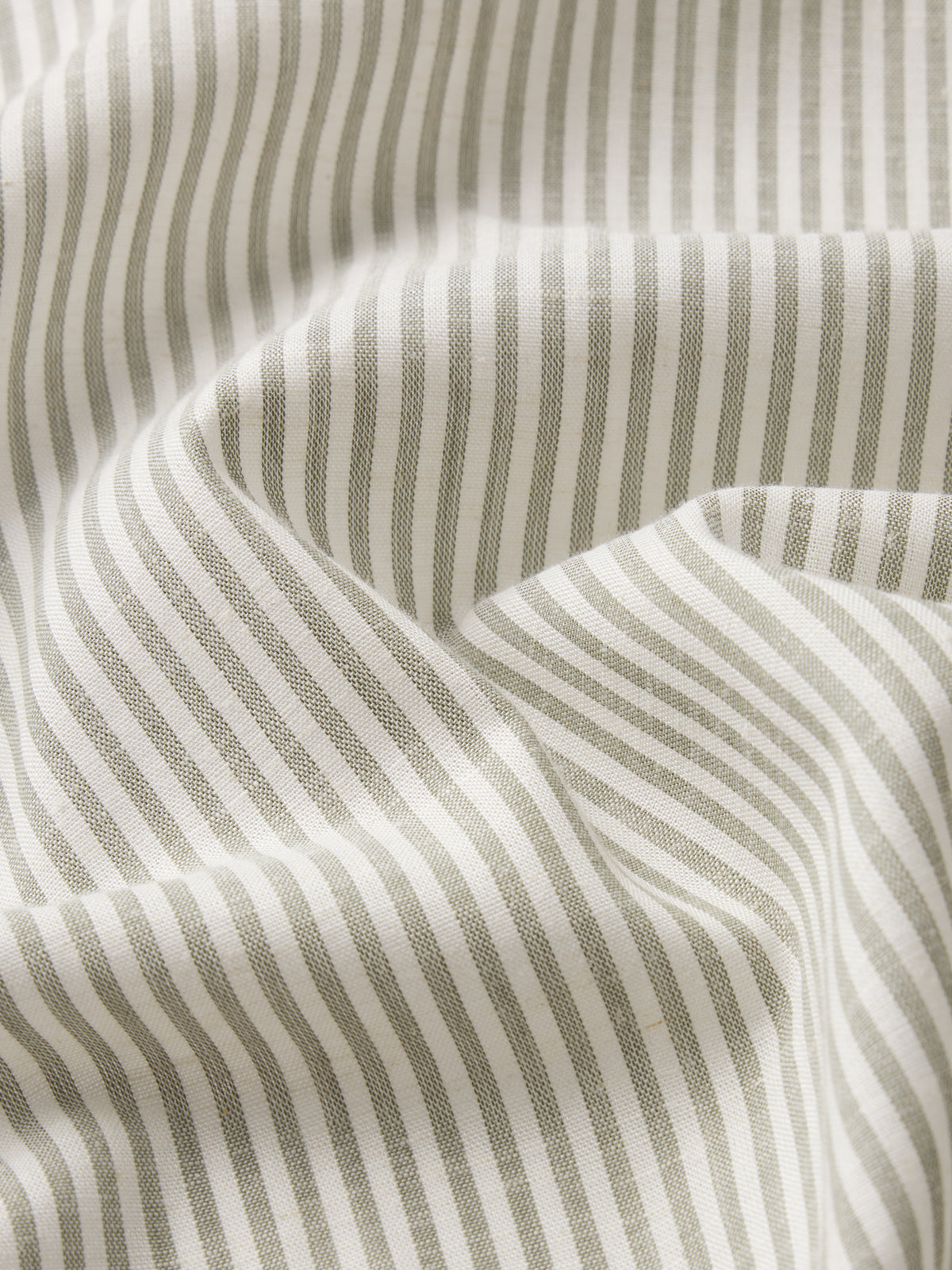 Linen Blend Stripe Shirt -- Khaki Ecru Stripe